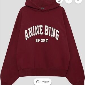 Anine Bing Maroon Sport Hoodie